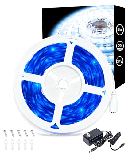 Aalnfe Blue Led Lights Strip Indoor Rope Lights Easy DIY Cuttable Strip Lights for Fish Tank Bar Room Bathroom Living Room Kitchen Ceiling Wall Vanity Mirror Decor