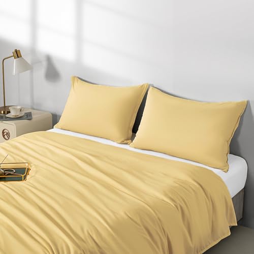 Image of 2 Pack Microfiber Queen Size Zipper Pillowcases,Gold Pillow Case Set of 2,Soft Comfortable Not Shrink Pillow Cases Queen,Breathable Luxury Pillow Covers(20x30 Inches)
