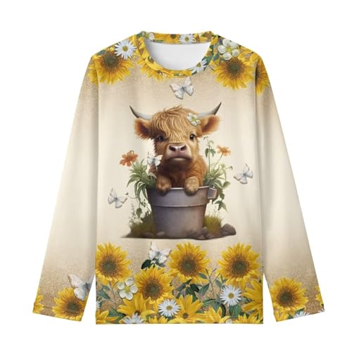 Image of Girls Basic Tee Shirts Outdoor Long Sleeve Shirt Winter Clothes Size 3-16 Top Fall Clothes Gift for Holiday