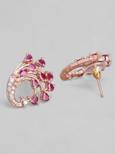 Image of Rubans Stud Earrings Oversized Fashionable American Diamond Stylish Jewellery Gift for Women & Girls