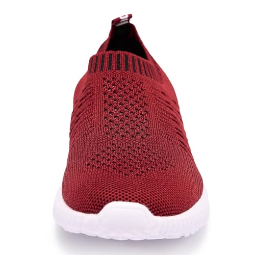 Image of konhill Womens Walking Shoes Slip On Sneakers Breathable Mesh Lightweight Casual Footwear for Daily Commute