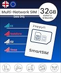 Zappyfi Data-Only Multi-Network SIM Card, 4G/5G, Auto-Switch EE, Vodafone, O2 & Three, Prepaid PAYG, UK & EU Roaming Travel SIM, for Phones, Routers & IoT Devices (32GB | 12 Months)