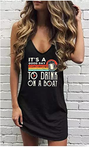 Image of CHUNTIANRAN Mini Dress for Women Swimsuit Coverup Beach Hawaiian Tank Dress | Country Concert Outifts for Women Summer Dress Vacation Outfits
