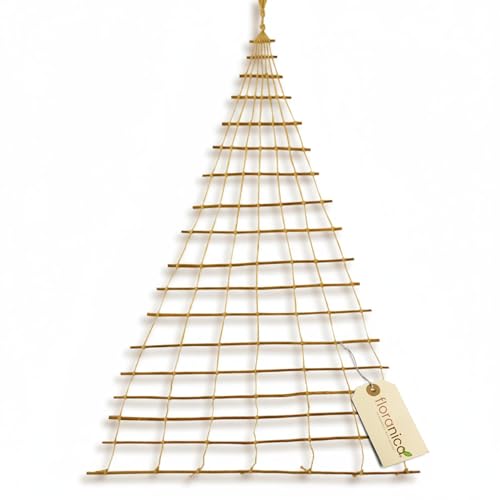 Floranica Escada de madeira para calendário de advento, árvore de Natal de 100 x 140 cm feita de ramos, decoração pendente natural para calendário de advento, decoração de Natal e festiva
