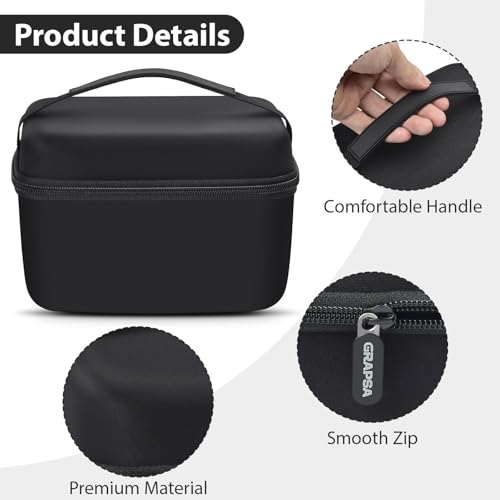 Grapsa Mini Projector Case Compatible with Magcubic HY300 Pro+ / HY300PRO for ENUOSUMA for Alwtniet Portable Projector 4K 1080P Support, Storage Holder Organizer for Accessories - Black (Bag Only) by Grapsa - Image 5