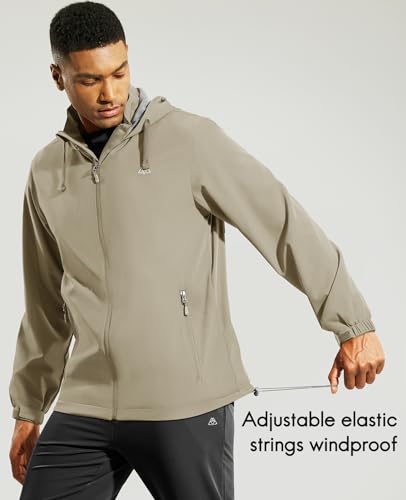 Haimont Jaqueta masculina com capuz, leve, à prova de vento, resistente à água, para corrida, caminh