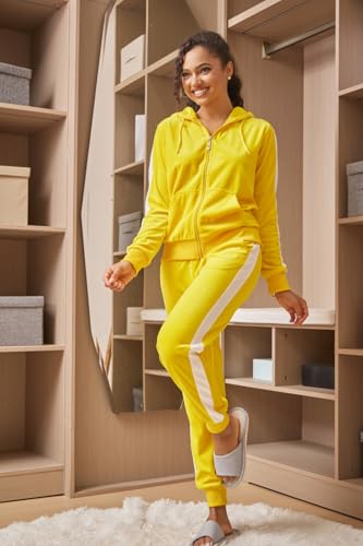 Image of LeeHanTon Sweat Suits for Women Set Comfortable Sweat Outfits Workout Suit Zip Velour Hoodie and Jogger Sport Suit