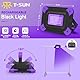 T-SUN 2 Stück Tragbares Wiederaufladbares LED Schwarzlicht, 6000mAh Kabelloses Magnetisches LED Black Light, 400-405nm UV-Flutlicht für Glühen, dunkle Partys, Welsfischen, Körperbemalung, Halloween