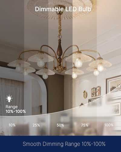Image of FLSNT 6 Pack G25 LED Globe Edison Bulbs for Bathroom Vanity & Mirror Lighting, 5000K Daylight, CRI90+ Dimmable, 40W Equivalent, 400LM, E26 Base, Clear Glass Decorative Bulbs