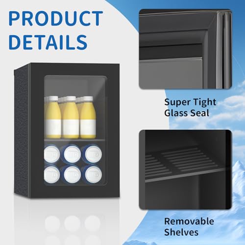 Dollardash RFG1 Compact 20 Can/0.9 Cubic Foot Beverage Fridge With Glass Door For Soda, Beer Or Wine thumb #3