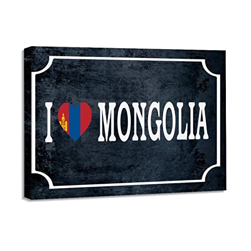 Impression sur toile I Love Mongolia tableau décoration murale de cuisine