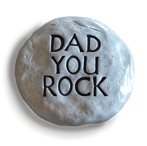 Gift for dad/dad you rock stone/engraved quote on a rock/paperweight desk decor/goofy dad humor/Ships Immediately