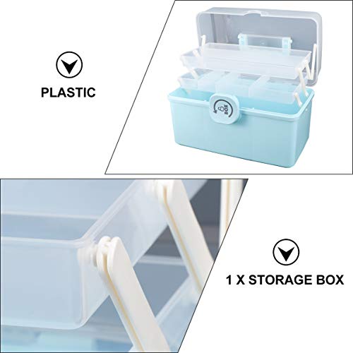 Tofficu Portable Medicine Box Organizer Storage Fold 3- Layer Large Medicine Cabinet Household Medicine Storage Box Medicine Chest Medication Chest Storage Container #TOP7