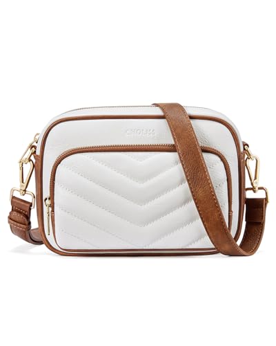 CHOLISS Quilted Crossbody Bags for Women RFID Vegan Leather Travel Purse Small Shoulder Handbags with Built in Wallet
