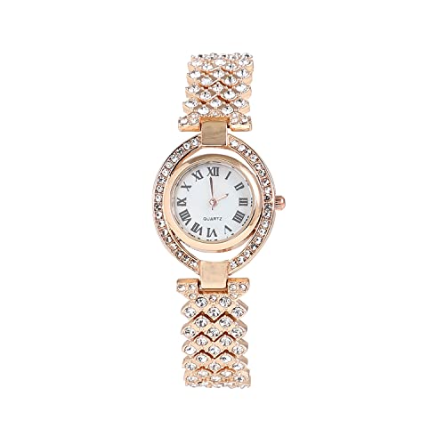 Image of Haute Sauce Women's Embellished Analog Dial with Stainless Steel Strap | Battery Power | Foldover Closure | Quartz Movement | Fashion Wrist Belt Watch for Female and Girls
