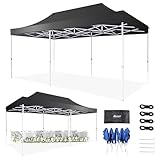AMERICAN PHOENIX 10x20 Canopy Tent Pop Up Portable Instant Commercial Heavy Duty Outdoor Market Shelter (10x20 Tent, Black)