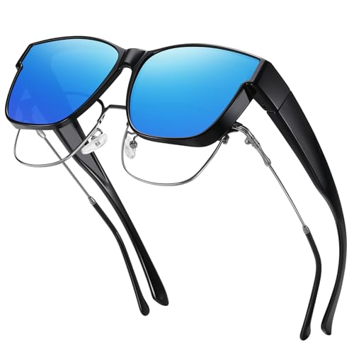 Image of GEGURI Polarized Sunglasses Fit Over Glasses for Men Women, Oversized Square Sun Glasses UV400 Protection Shades