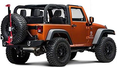 Redrock 4x4 Extreme Recovery Jack Spare Tire Mount Compatible with 87-18 Jeep Wrangler YJ, TJ & JK