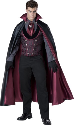 InCharacter Costumes Men's Nocturnal Count Vampire Costume, Black/Red, X-Large