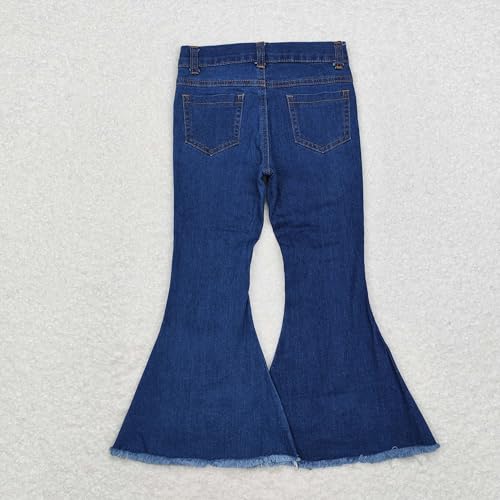 Todder Western Blue Jeans Sequin Girl Jeans Bell Bottom Pants3