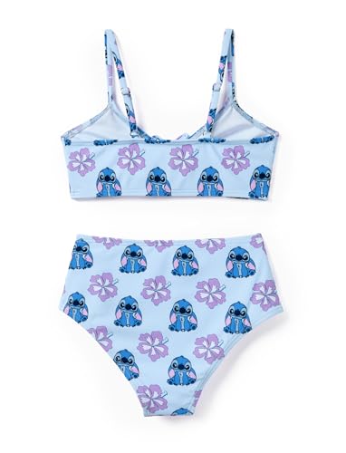 Image of Disney Stitch Minnie Mouse Bikini Swimsuit, 2 Piece Toddler Girls Bathing Suit, Swimwear with Straps & Bow, UPF 50+ Rashguard