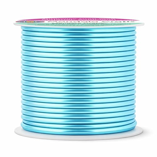 Image of Mandala Crafts 13 Gauge Turquoise Anodized Aluminum Craft Wire, 60 FT | Colored, Flexible, Bendable, for Bonsai, Armature, Sculpting, Wire Wrapping, Jewelry Making, Weather & Tarnish Resistant