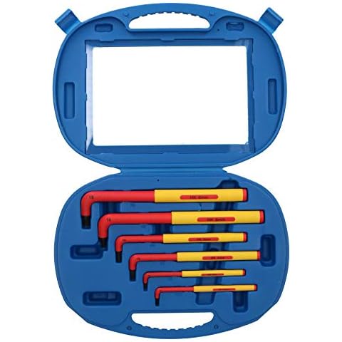 Juego de 6 Llaves Allen Extra Largas aisladas VDE de 2,5mm-8,0mm para Electricistas Cover