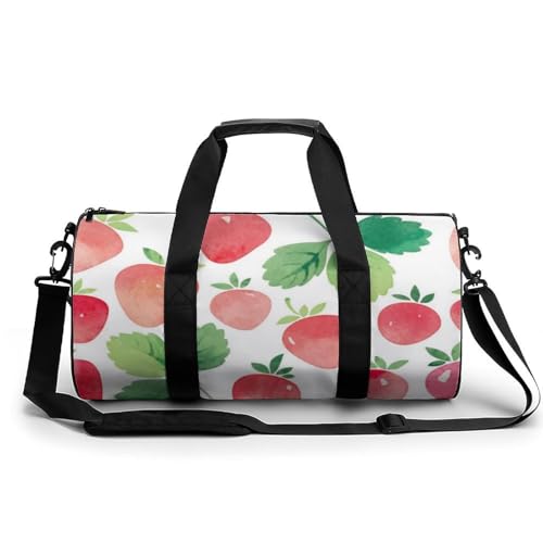 Sac de voyage fraise aquarelle pour vos week-ends au camping et randonnées
