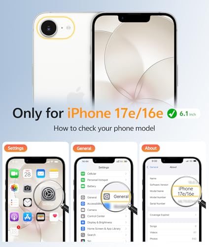 Image of FNTCASE for iPhone 17e Case: iPhone 16e Phone Case [Compatible with Magsafe] Translucent Matte Cases with [Screen Protector] Military Grade Shockproof Protective Phone Cover - Off White