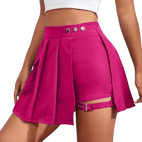 Gothic Hosenrock Damen Kurz, Steampunk Rock Damen Elastische Taille, Punk Faltenrock mit Rüschen Mode Sommer Minirock A-Linie Röcke Plisseerock Festival Outfit für Halloween & Karneval Gothic Hosenrock Damen Kurz, Steampunk Rock Damen Elastische Taille, Punk Faltenrock mit Rüschen Mode Sommer Minirock A-Linie Röcke Plisseerock Festival Outfit für Halloween & Karneval
