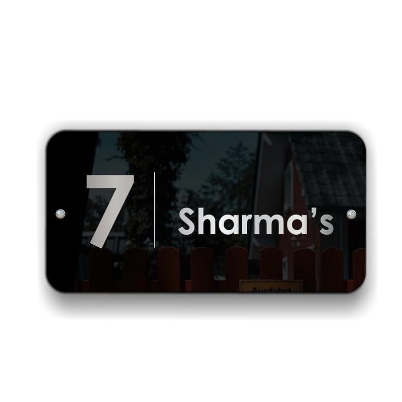 ANGEL INFINITE Personalized Door Name Plate - 12 x 6 Inch Black Acrylic with Letters for Home Entrance Rectangle Shape Ideal for House, Villa, Bungalow, Flat, Office, Weather Proof | Pack of 1 (B0D8W1RG3R) Amazon Price History, Amazon Price Tracker