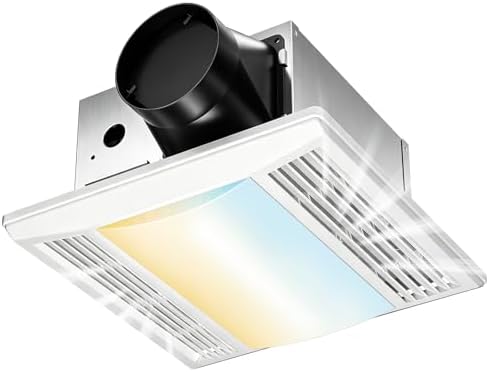 Amico Bathroom Exhaust Fan with LED Light, 80 CFM, 0.9 Sones, 5CCT, 90 CRI