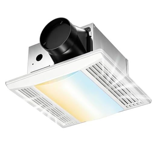 Amico Bathroom Exhaust Fan with LED Light, 80 CFM, 0.9 Sones, 5CCT, 90 CRI
