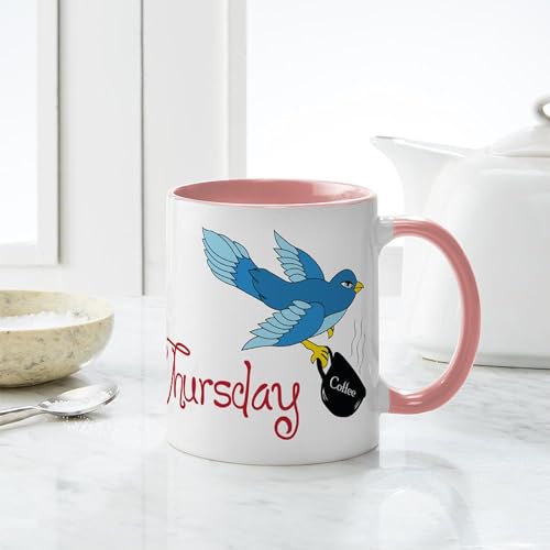 Taza de cerámica 11 oz CafePress Blue Bird Thursday miniatura 6