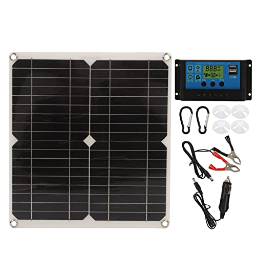 Dyocoag Panel solar de alto rendimiento Silicón monocristalino 20W 18V para remolque de botes para vehículos recreativos (30A)
