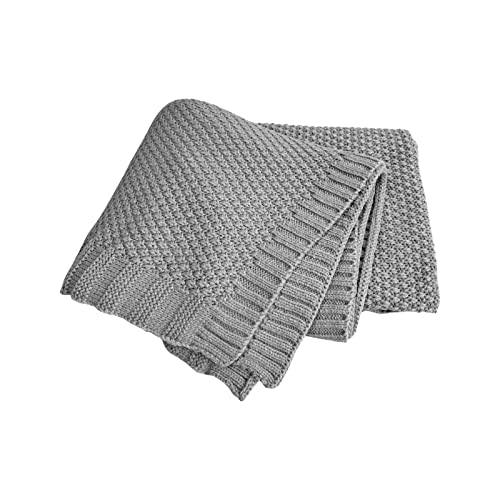 Gy Cable Knit Baby Blanket Gray Receiving Baby Blankets Crochet Safe Cellular Blanket Baby For Newborn Boy Girl Size 40X31 Inches, Grey #TOP25