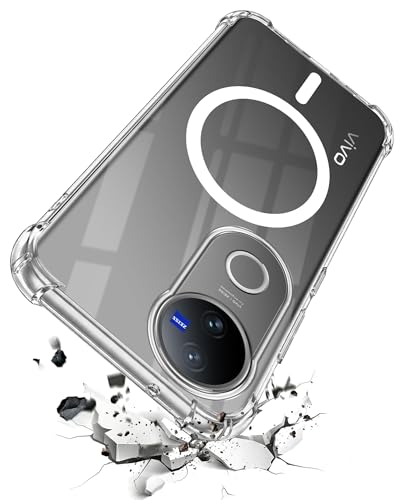 Image of Jkobi Shockproof Crystal-Clear Back Cover for Vivo V50 | Vivo V50e (Magsafe Wireless Support | Drop & Camera Protection | Hard Polycarbonate)