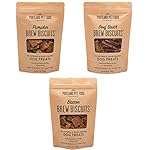 CRAFTED BY HUMANS LOVED BY DOGS Portland Pet Food Company Brew Biscuit Dog Treats (3 x 5 oz Bags Variety Pack) – Mixed Flavors –All Natural, Human-Grade, USA-Sourced and Made