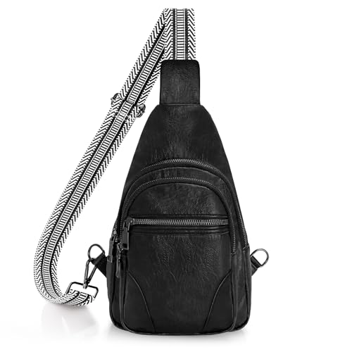 Image of JASGOOD Anti Theft Small Sling Bag for Women Leather Fanny Packs Crossbody Bags Trendy Anti-Theft Sling Purse for Travel