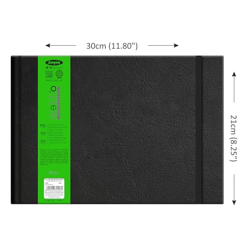 Image of Anupam SketchO Sketch Book Hardbound A4 Landscape Drawing Notebook Acid Free Paper Elastic Clouser for Artists Students 124 Pages 140 GSM