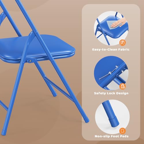 Image of JOYMOR 5-Piece Kids Folding Table and Chairs Set, Metal Frame Children's Activity Set with Easy-Fold Design, Kids Table and Chairs for Playroom & Classroom (Multicolor)