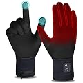 Heated Glove Liners Thin, Heated Electric Gloves for Men Women Rechargeable Battery with Touchscreen, Hand Warmers Gloves for Motorcycle Ski Work Arthritis Raynauds Hunting by V.Step Black, S