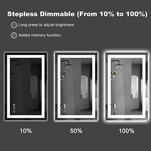 Amorho LED Bathroom Mirror 72" X36" with Front Light and Backlit, Large Wall Mirrors with Anti-Fog, Dimmable, Shatter-Proof, Memory, 3 Colors, Mountable LED Vanity Mirror