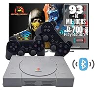Console Retrô PSX com 93 mil jogos + 2 Controles diversos Games e Jogos + 700 Jogos PS1 (Cinza, Controles sem fio)