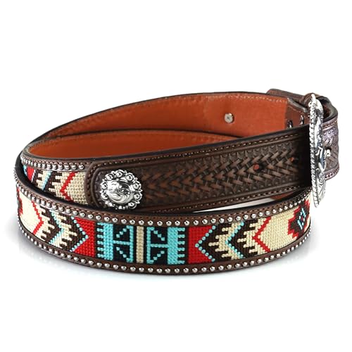 ARIAT Men's Arrow Billet Belt, Bright Colored Fabric Center3
