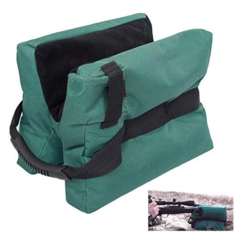 Rifle Airgun Rest Bag,Hunting Target Shooting Gun Bag With Handle,Outdoor Shooting Support Sandbag,Unfilled,Oxford Green 30 * 25cm Cover