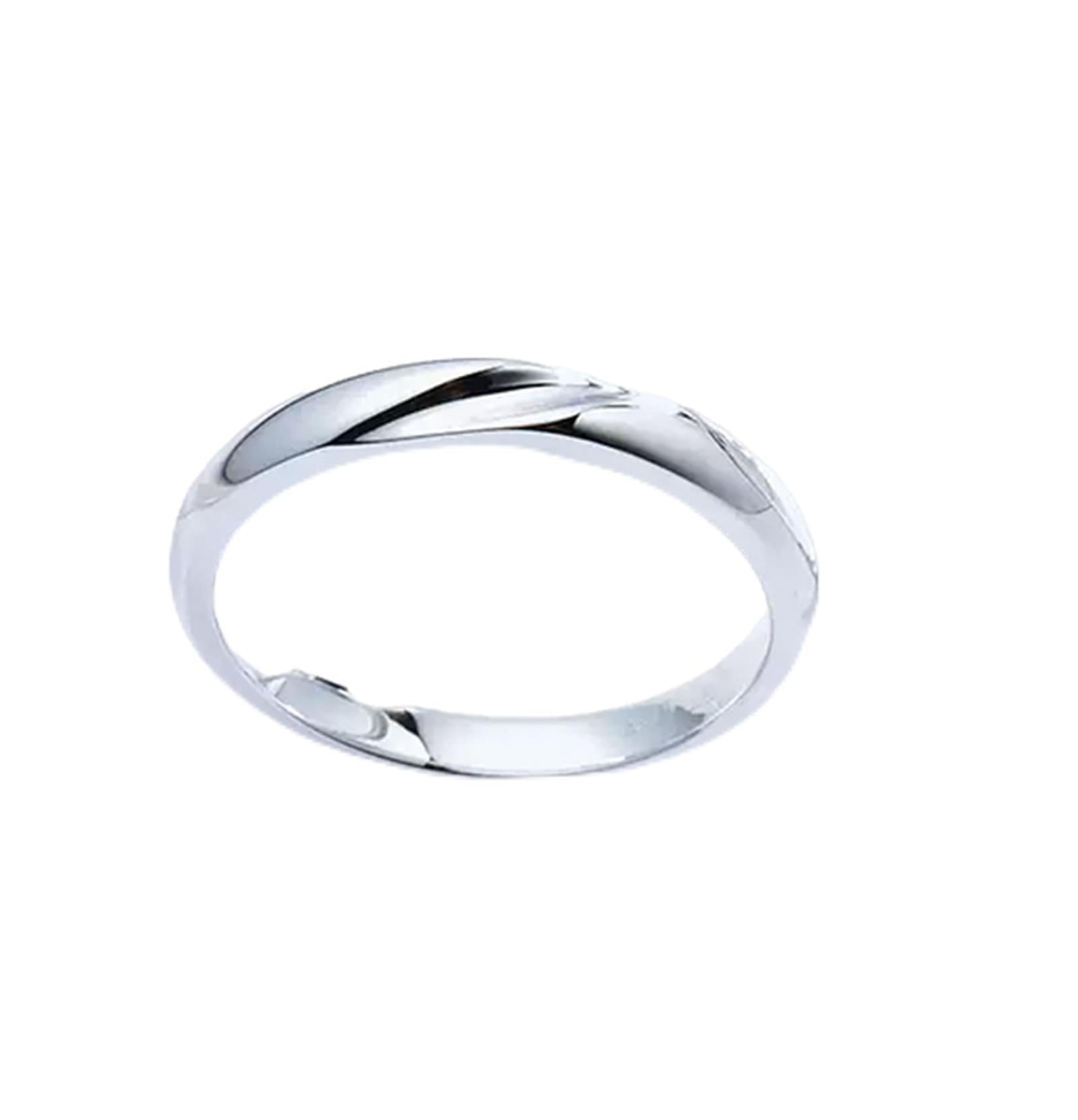 Wycian Anillos Boda Hombre Anillos Mujer Plata Oro Blanco de 14 Quilates Polaco Talla 20 Sólido No Chapado Moda para Hermana Cumpleaños Joyas