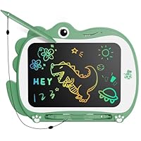 Genialba 8.5 inch Dinosaur LCD Drawing Tablet for Kids Colorful Screen Writing Board Toddler Toys Learning Educational Stocking Fillers Kids Gifts Drawing Pad for 2 3 4 5 6 Year Old Boys Girls(Green)