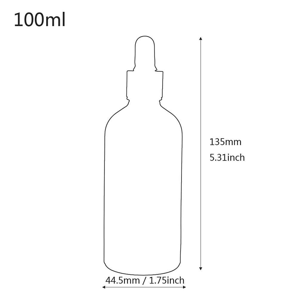 12 Stück 100 ml Leere Glanz Schwarz glasflasche Tropfflasche Pipettenflaschen mit Glaspipette, 100ml Glasflasche mit Tropfpipette mit Gold Schraubverschluss für ätherische Öle, Parfüm Öle