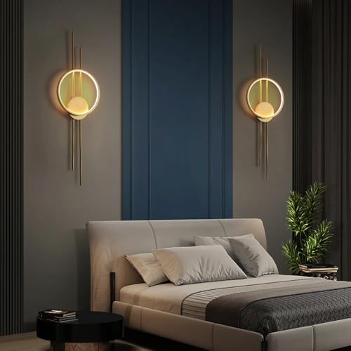 Image of Groeien 12W | 3 Color Modern LED Long Linear Ring Wall Sconce Gold Wall Light for Bedroom Living Room Corridor Lighting Fixtures Wall Mount (Linear Ring, 1, Count)